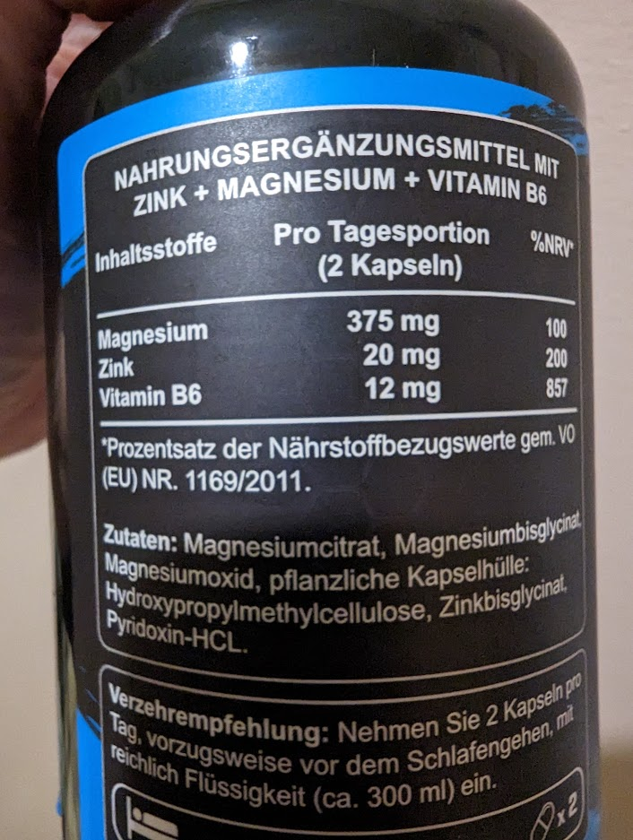 ZMA: Zinco Magnesio Vitamina B6
